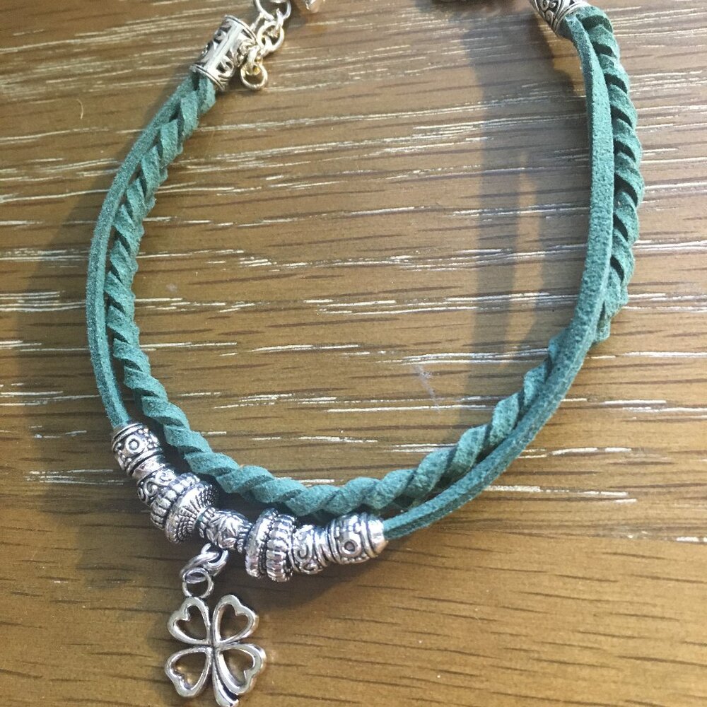 Braided Suede & Leather Bracelet • Western Cowgirl Jewelry • Rustic Layered Brac